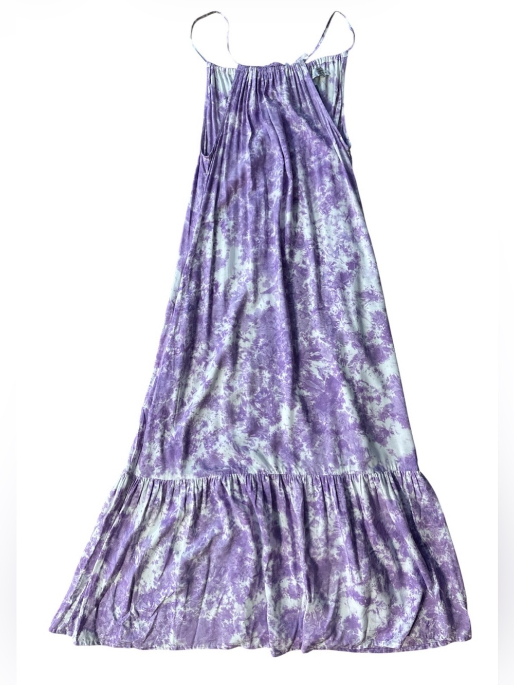 Gaya Purple Tie-Dye Maxi Sundress. Size Small but Can Fit Larger 38” Bust 52” L